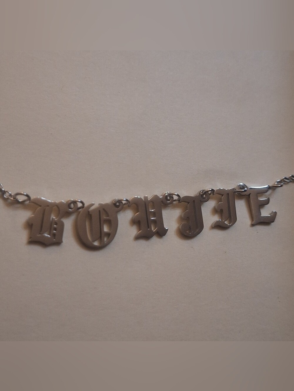Oak & Ivy Boutique Stainless Silver Tone BOUJIE Adjustable Necklace NWOT.